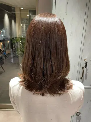 ミディアム カラー 韓国風/オシャレ /縮毛矯正/滝口琴未のヘアスタイル