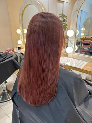 ロング カラー ブリーチなしカラー/ 暖色カラー/艶カラーのヘアスタイル