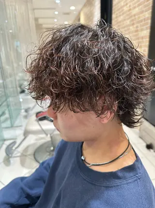 ミディアム パーマ メンズ 💈メンズ特化 美容師サキ💈のヘアスタイル
