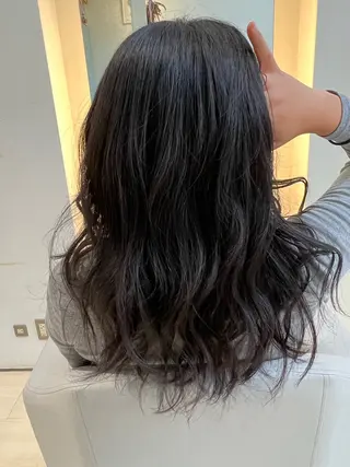 ミディアム カラー パーマ 堀井 凌平のヘアスタイル