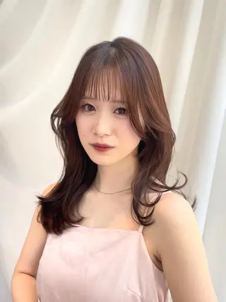 ロング カラー ヘアアレンジ Toiro所属・🤎小顔レイヤー /ベージュ🤎友香のヘアスタイル