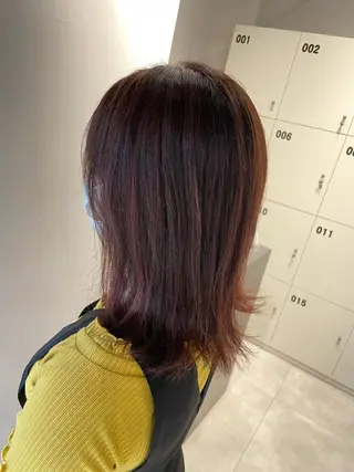 ミディアム カラー レイヤー×髪質改善 ×透明感/杉田 圭のヘアスタイル