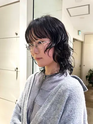 ミディアム 青木龍樹/パーマモデ ル/似合わせパーマのヘアスタイル