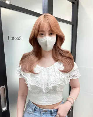 カラー 韓国レイヤーカット 髪質改善▫️水野有真のヘアスタイル