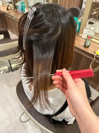 ミディアム 清瀬駅/痛ませない 縮毛矯正/山崎のヘアスタイル