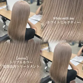 ロング カラー NAMI🤎ブラウン &ミルクティー🤍のヘアスタイル