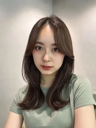 ミディアム レイヤーカット/ くびれヘア佐藤大空のヘアスタイル