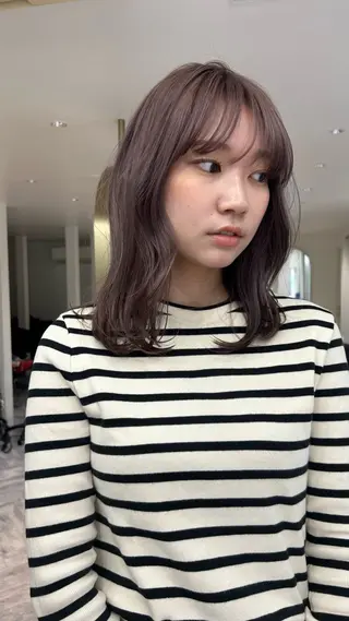 セミロング カラー じゅわっと暖色カラー 🍊Moemiのヘアスタイル