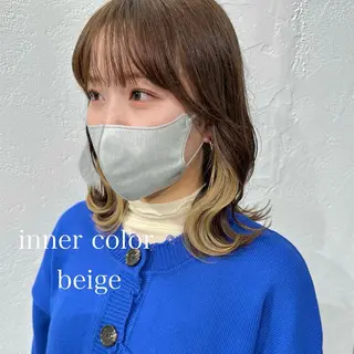 ミディアム カラー インナーカラー/レイ ヤーカット♡/マキシのヘアスタイル