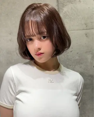 ミディアム まいか🤎髪質改善 ミルクティーボブ🎀のヘアスタイル