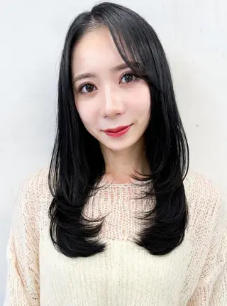 セミロング 青木未羽/ベージュ /透明感カラー/松本のヘアスタイル