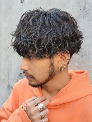 パーマ メンズ fifth men's原宿所属・fifth/原宿/ シャドウパーマ/カズのヘアスタイル