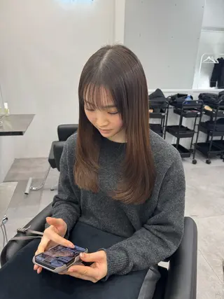 ロング 韓国風cut/ 縮毛矯正/正岡幹康のヘアスタイル