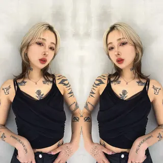 ミディアム カラー 透明感✖️暖色 shuheiのヘアスタイル