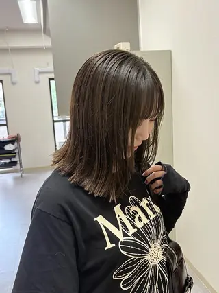 ミディアム カラー ヘアアレンジ ハル🌸柔色/ ブリーチなし/艶髪のヘアスタイル