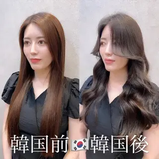 セミロング カラー ヘアアレンジ 🩷韓国ヘア/ヨシン モリ🩷Maikaのヘアスタイル