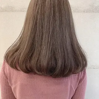 セミロング カラー 透明感/オリーブ/ グレージュ/YUKAのヘアスタイル