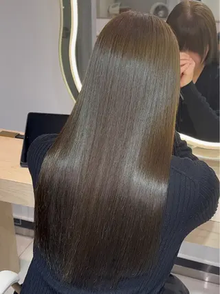 ロング カラー パーマ 顔まわりカット/ カラー/西野和裕のヘアスタイル