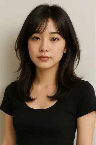 セミロング カラー パーマ ヘアアレンジ メンズ キッズ 🦋韓国レイヤー/ 透明感グレージュ🦋のヘアスタイル