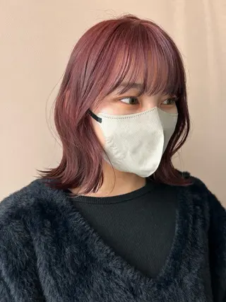 ミディアム カラー hub hair レイヤー/透明感のヘアスタイル