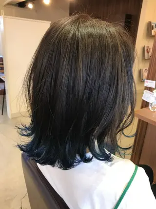 ミディアム カラー ヘアアレンジ SALOWIN京都河原町Suite店所属・外国人風レイヤー/ ハイトーンSHUのヘアスタイル