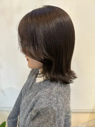 ミディアム カラー 透けるbrown カラー🎗♡yukaのヘアスタイル