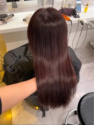 ロング カラー 🥯縮毛/レイヤー/ ベージュヘア🥯のヘアスタイル