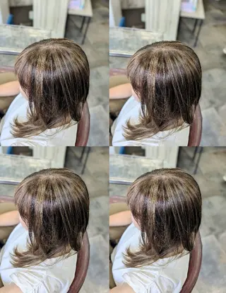 カラー セミロング メンズパーマ/顔周り レイヤー店長えのもとのヘアスタイル