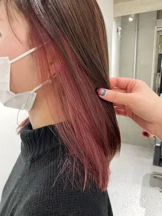 セミロング カラー GO TODAY SHARE SALON 原宿本店所属・ブリーチ/ハイトーン 艶カラー/ユリナのヘアスタイル