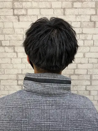 ショート ヘアアレンジ メンズ ブリーチなし艶カラー 東家のヘアスタイル
