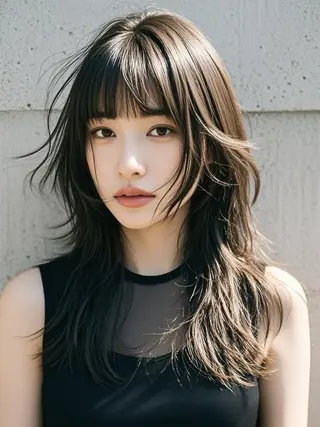 ロング ウルフカット 811 大阪梅田 ウルフのヘアスタイル