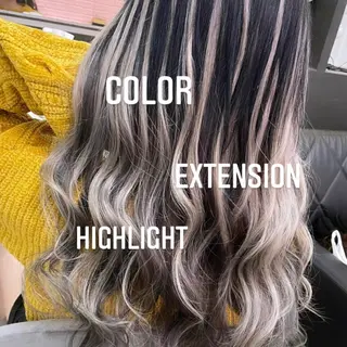 ロング カラー エクステ🩵ブリーチ 韓国ヘア🩵KAEのヘアスタイル