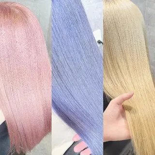 セミロング カラー ノミネーション大宮所属・TOSHIKI/ ハイトーン/髪質改善のヘアスタイル