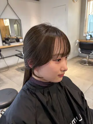 ロング カラー ミルクティー× グレージュMOMOのヘアスタイル