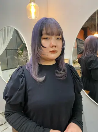 ミディアム カラー パーマ ヘアアレンジ メンズ キッズ ネイル マツエク・マツパ アイブロウ chapter問屋町 💘小室明華のヘアスタイル