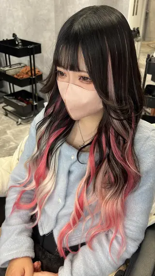 ロング カラー mimiiy梅田 中崎町ハイトーンのヘアスタイル