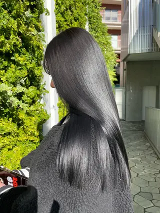 ロング カラー パーマ、髪質改善 菊地美月のヘアスタイル