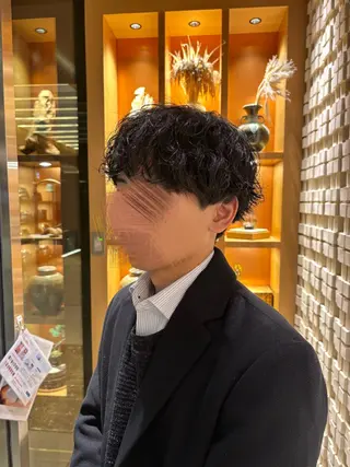 ショート パーマ メンズ ヒロ銀座プレミアムバーバーパレスホテル東京店所属・村上ひかり /メンズモデル募集のヘアスタイル