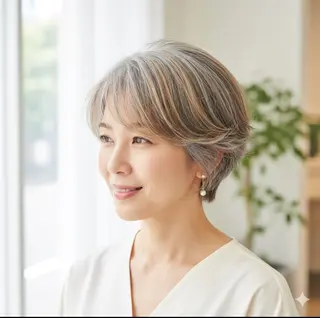 ショート 小山洋次/阪急茨木/ 透明感カラーショートのヘアスタイル