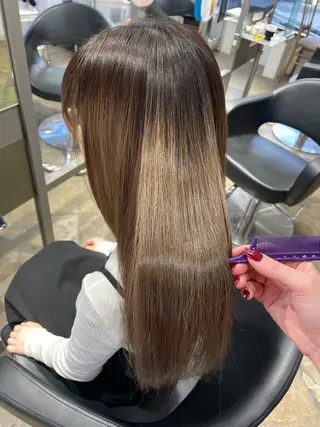 セミロング 𝙃𝘼𝙍𝙐🎀 韓国×エクステのヘアスタイル