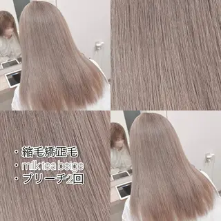 セミロング ブリーチ毛に縮毛矯正 ✨カラー✨山田 正幸のヘアスタイル