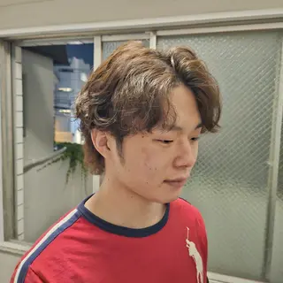 ショート メンズ パーマ あべかりん/原宿 /マツパ/ハイトーンのヘアスタイル