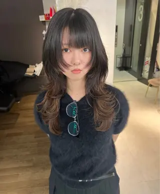 ロング ブリーチ/ウルフ ハッシュカット/石山のヘアスタイル