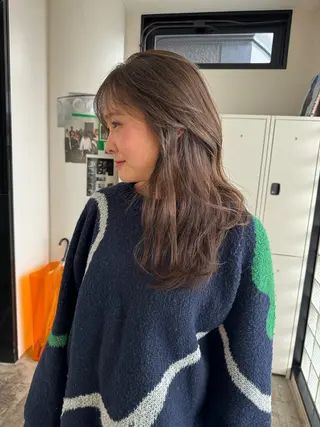 ロング カラー レイヤーカット ボブパーマNo.1のヘアスタイル