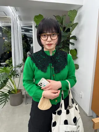 ショート カラー ボブ/レイヤー/ケア パーマ/リュウタのヘアスタイル