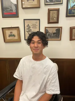 ショート カラー パーマ メンズ カット指名No1漆原 聡のヘアスタイル