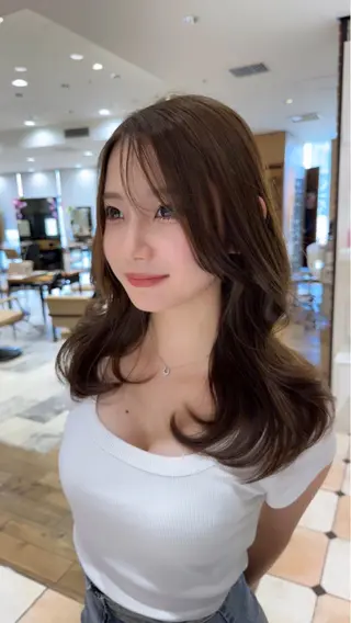 ロング カラー 新宿/透明感カラー/ 髪質改善/早野大空のヘアスタイル