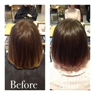 ショート ミディアム カラー アオガミ （前髪顔周りカット）のヘアスタイル