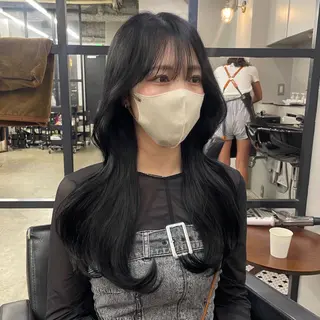 ロング カラー 新宿/韓国ヘア/ 髪質改善ストレートのヘアスタイル