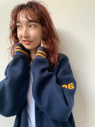 ミディアム パーマ カラー CEINE+ officialのヘアスタイル